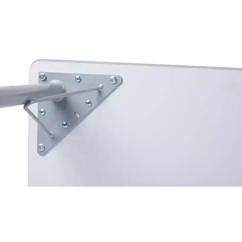 Mesa y silla de actividades Bintiva. Mesa de 24x48 pulgadas con borde pulverizado gris y patas ajustables y 4 sillas de aula NAAR negras de 14 pulgadas.