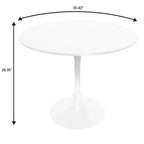 Juego de comedor LeisureMod Bristol de 5 piezas en color blanco - Mesa redonda y 4 sillas de comedor ergonómicas de plástico