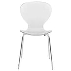 Juego de comedor LeisureMod Bristol de 5 piezas en color blanco - Mesa redonda y 4 sillas de comedor ergonómicas de plástico