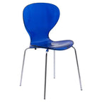 Juego de comedor LeisureMod Bristol de 5 piezas en color blanco - Mesa redonda y 4 sillas de comedor ergonómicas de plástico