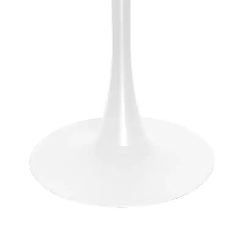 Juego de comedor LeisureMod Bristol de 5 piezas en color blanco - Mesa redonda y 4 sillas de comedor ergonómicas de plástico