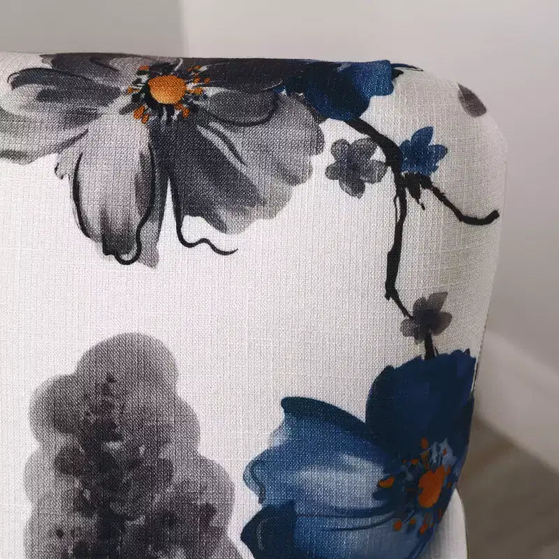GDFStudio Eve - Sillón de club tapizado de tela contemporáneo con ribete de cabeza de clavo, estampado floral