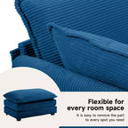 41.34 Sillón tapizado de pana de gran tamaño, sofá individual con otomana y asiento grande, sillón moderno de lectura para dormitorio o sala de estar