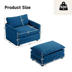 41.34 Sillón tapizado de pana de gran tamaño, sofá individual con otomana y asiento grande, sillón moderno de lectura para dormitorio o sala de estar