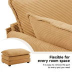 41.34 Sillón tapizado de pana de gran tamaño, sofá individual con otomana y asiento grande, sillón moderno de lectura para dormitorio o sala de estar