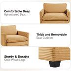 41.34 Sillón tapizado de pana de gran tamaño, sofá individual con otomana y asiento grande, sillón moderno de lectura para dormitorio o sala de estar