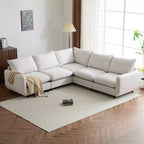 Christopher Knight Home Acker - Juego de sofá seccional modular moderno tapizado de 5 piezas, color blanco