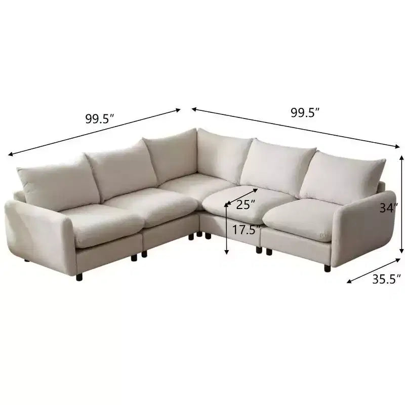 Christopher Knight Home Acker - Juego de sofá seccional modular moderno tapizado de 5 piezas, color blanco