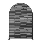 Shine Light-Shadow Pantalla de Acero Galvanizado Negro Arqueada Estilo A 183x120x40cm