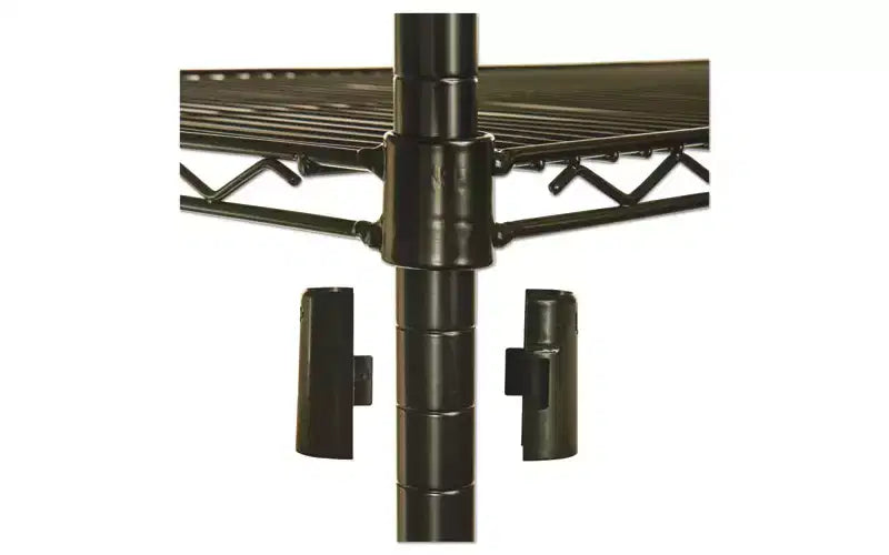 Alera Kit de estanterías de alambre de cuatro niveles, con certificación NSF, 91.44 cm de ancho x 60.96 cm de profundidad x 182.88 cm de alto, negro