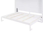 Cama de pared Whisen Modern Design Queen Size Murphy Bed, plegable en un gabinete con estantes superiores y puertos USB