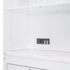 Cama de pared Whisen Modern Design Queen Size Murphy Bed, plegable en un gabinete con estantes superiores y puertos USB