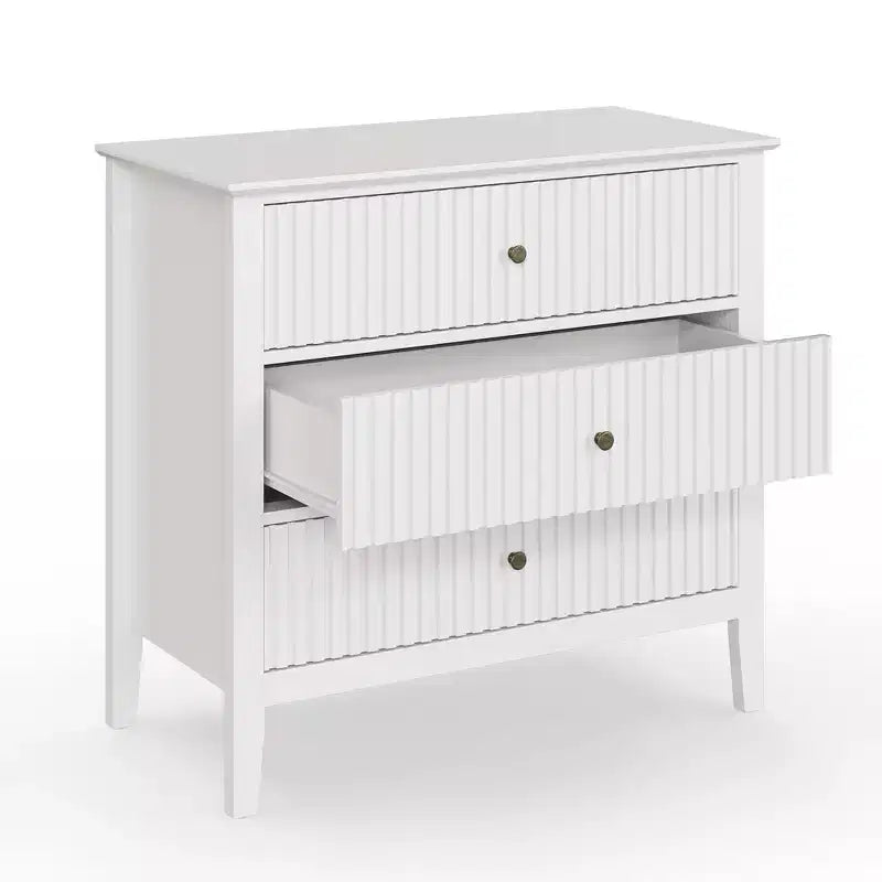 Heynemo Cómoda de 3 o 5 Cajones Acanalados. Cómoda Alta a Rayas con Rieles Silenciosos para Dormitorio, Sala, Pasillo, Entrada