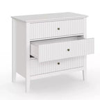 Heynemo Cómoda de 3 o 5 Cajones Acanalados. Cómoda Alta a Rayas con Rieles Silenciosos para Dormitorio, Sala, Pasillo, Entrada