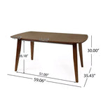 Juego de comedor tapizado Christopher Knight Home Walton de 7 piezas de madera de caucho de estilo moderno de mediados de siglo