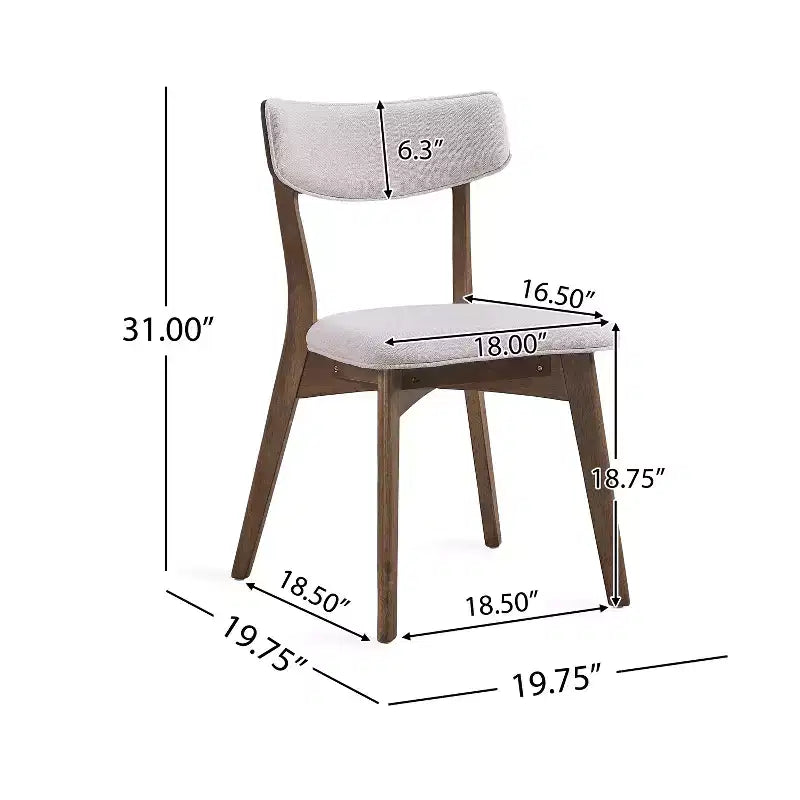 Juego de comedor tapizado Christopher Knight Home Walton de 7 piezas de madera de caucho de estilo moderno de mediados de siglo