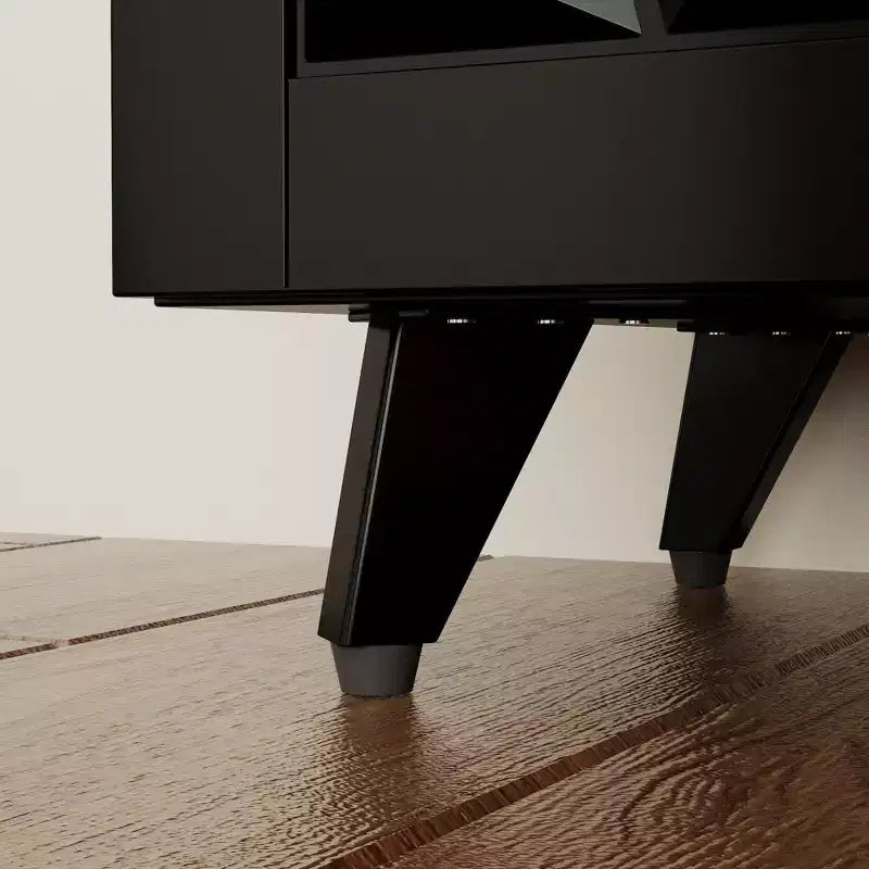 Famapy 4 - Cómoda con superficie decorada con rombos de 4 puertas para el almacenamiento en la sala de estar