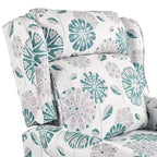 Christopher Knight Home Barnn 29.75 Sillón Reclinable Tapizado con Respaldo Empujable y Respaldo de Orejas Clásico, Blanco/Azul