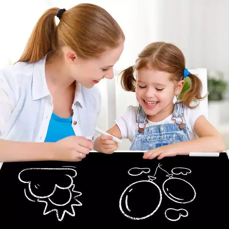 Kinder King Mesa y 2 sillas 3 en 1 para niños con almacenamiento, tapa extraíble y pizarra, para arte, manualidades, lectura