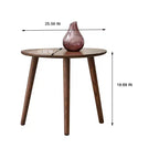 GDFStudio Mesa de centro ovalada de madera maciza de roble Beau Mid-Century Modern de 25,59 pulgadas de ancho con tres patas