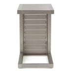 Mesa auxiliar MAYEERTY Mesa auxiliar moderna de aluminio de moda con almacenamiento, color plata
