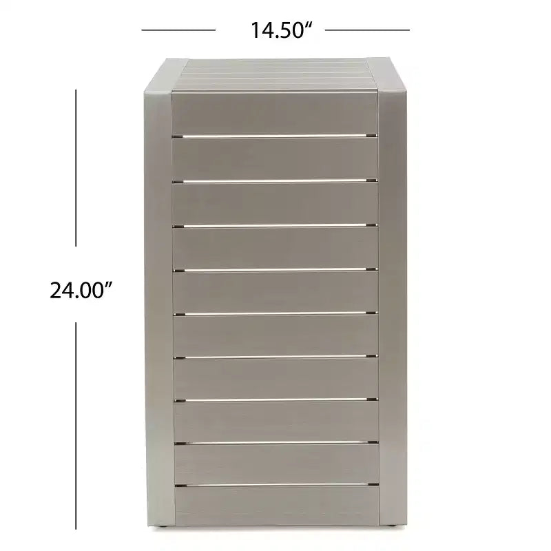 Mesa auxiliar MAYEERTY Mesa auxiliar moderna de aluminio de moda con almacenamiento, color plata
