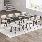 Juego de mesa de comedor WhizMax para 4 personas, mesa de cocina rectangular con 4 sillas Boucle, mesa de comedor con almacenamiento