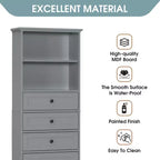 Armario de almacenamiento vertical Whisen con cajones y estantes ajustables para baño, estudio, oficina e interiores