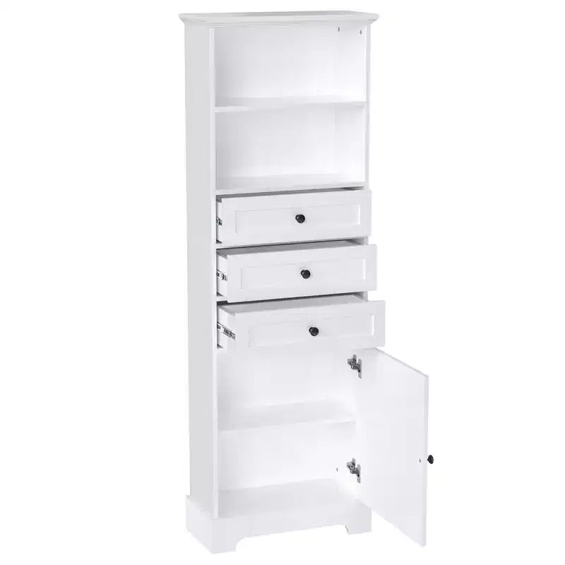 Armario de almacenamiento vertical Whisen con cajones y estantes ajustables para baño, estudio, oficina e interiores