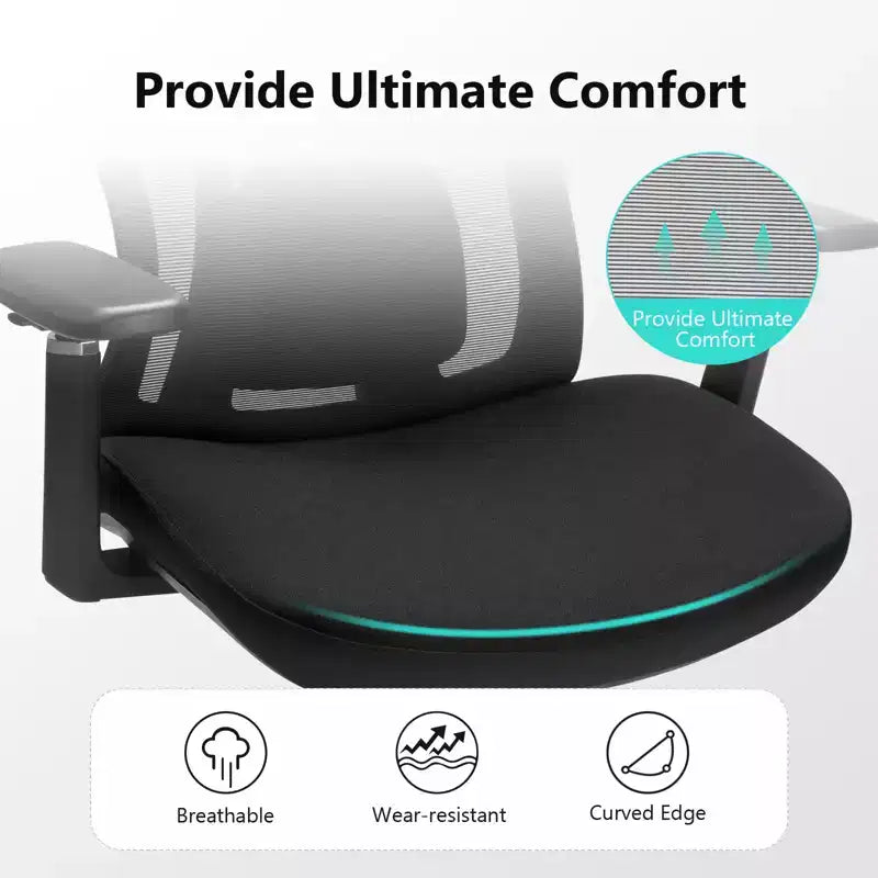 Silla de oficina ergonómica con reposacabezas 3D, apoyabrazos 2D, respaldo de malla, reclinación de 135 grados, silla de escritorio con capacidad de 330 lb y soporte lumbar dinámico