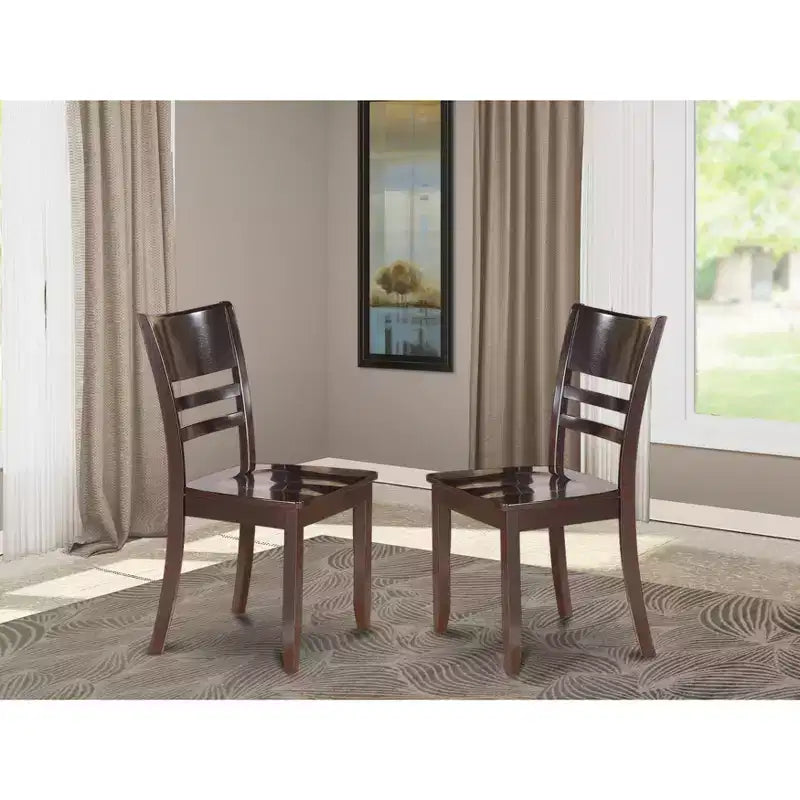 HomeStock Silla de comedor Mediterranean Mingle con asiento de madera, juego de 2