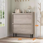 Zapatero de Madera con 2 Cajones Abatibles y Estante Ajustable, Mueble Zapatero para Entrada, Zapatero Oculto para Pasillo, Sala de Estar, Gris