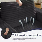 Mjkone Sillón Chaise Oversized para Interiores, Sofá Moderno Tapizado en Pana de 85 Pulgadas de Ancho con 2 Otomanas Móviles, Cómodo Sofá Perezoso