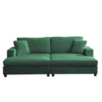Mjkone Sillón Chaise Oversized para Interiores, Sofá Moderno Tapizado en Pana de 85 Pulgadas de Ancho con 2 Otomanas Móviles, Cómodo Sofá Perezoso