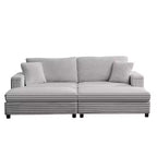 Mjkone Sillón Chaise Oversized para Interiores, Sofá Moderno Tapizado en Pana de 85 Pulgadas de Ancho con 2 Otomanas Móviles, Cómodo Sofá Perezoso
