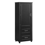 Whisen Mueble Alto de Almacenamiento para Baño, Armario Independiente con Dos Cajones y Estante Ajustable