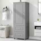 Whisen Mueble Alto de Almacenamiento para Baño, Armario Independiente con Dos Cajones y Estante Ajustable