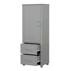 Whisen Mueble Alto de Almacenamiento para Baño, Armario Independiente con Dos Cajones y Estante Ajustable