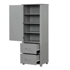 Whisen Mueble Alto de Almacenamiento para Baño, Armario Independiente con Dos Cajones y Estante Ajustable