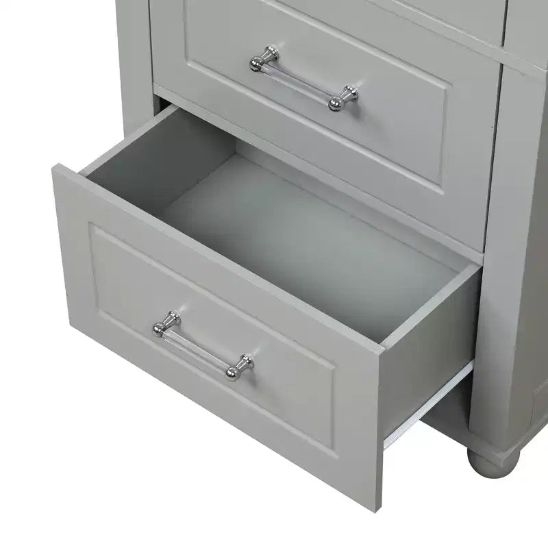 Whisen Mueble Alto de Almacenamiento para Baño, Armario Independiente con Dos Cajones y Estante Ajustable