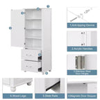 Whisen Mueble Alto de Almacenamiento para Baño, Armario Independiente con Dos Cajones y Estante Ajustable