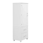 Whisen Mueble Alto de Almacenamiento para Baño, Armario Independiente con Dos Cajones y Estante Ajustable
