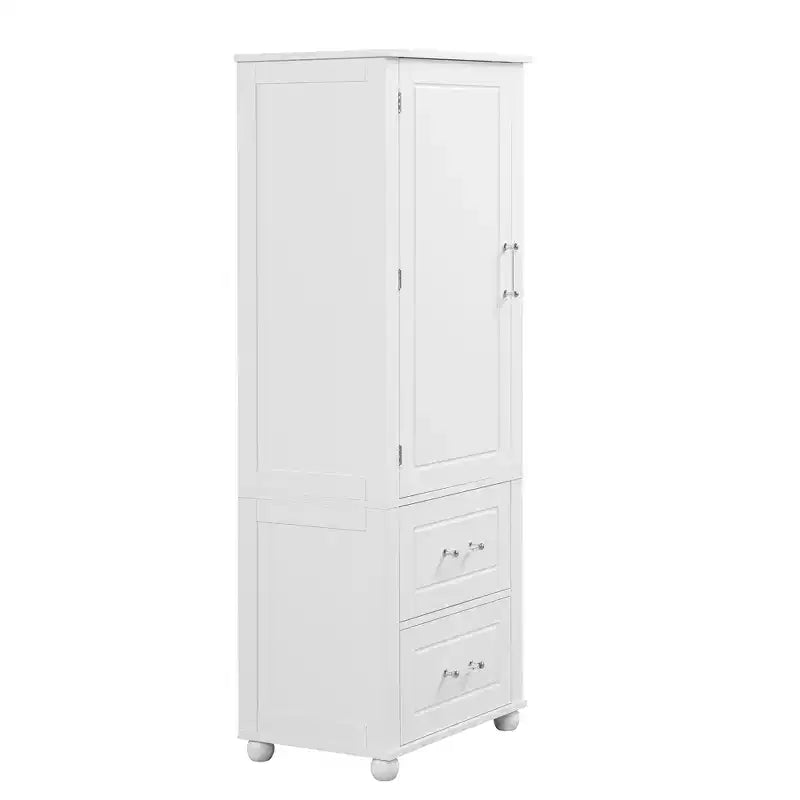 Whisen Mueble Alto de Almacenamiento para Baño, Armario Independiente con Dos Cajones y Estante Ajustable