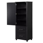 Whisen Mueble Alto de Almacenamiento para Baño, Armario Independiente con Dos Cajones y Estante Ajustable