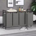 45.7 x 13 x 28.4 Inches Laundry Sorter Hamper, Laundry Basket Storage, Laundry Sorter with 4 Pull-Out and Removable Bags, Shelf, Metal Frame, (40L)