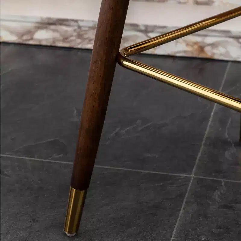 Roundhill Furniture Nevis Taburete de mostrador moderno de mediados de siglo de cuero sintético con ribete capitoné de cabeza de clavo, rosa, juego de 2
