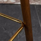 Roundhill Furniture Nevis Taburete de mostrador moderno de mediados de siglo de cuero sintético con ribete capitoné de cabeza de clavo, rosa, juego de 2