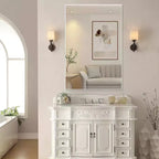 48x32 Modern White Frame Bathroom Mirror: Oversized, Aluminum, Wall Mounted, Vertical/Horizontal
