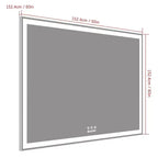 Espejo de baño LED de 60x40 extragrande: Montaje en pared, 3 modos de color, Marco de aluminio, Grande