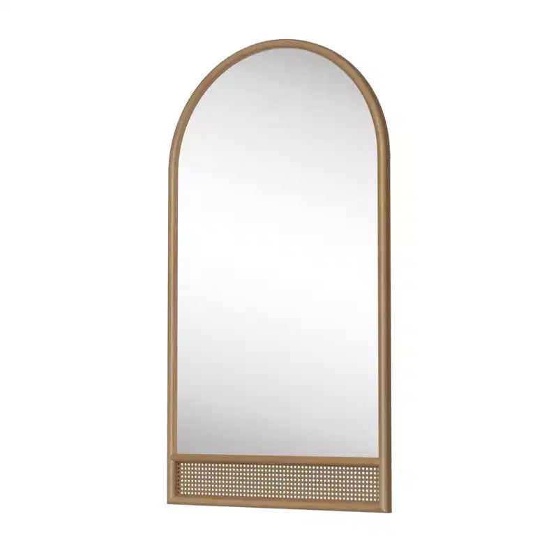 Espejo de cuerpo entero de madera maciza marrón con borde recto 180x93x4cm